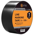 GTSE 2 inch x 108 ft Black PVC Vinyl Floor Tape, Safety Marking Tape, 6 mil Thick, Suitable for Dance Floors, Gyms, Warehouses, Sports Facilities