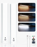 Under Cabinet Lighting Wireless with Remote, Rechargeable Under Cabinet Lights, 9 Inch Motion Sensor Cabinet Light Indoor, 3 Color Temps & Dimmable LED Lights for Kitchen, Closet, Hallway, 2-Pack