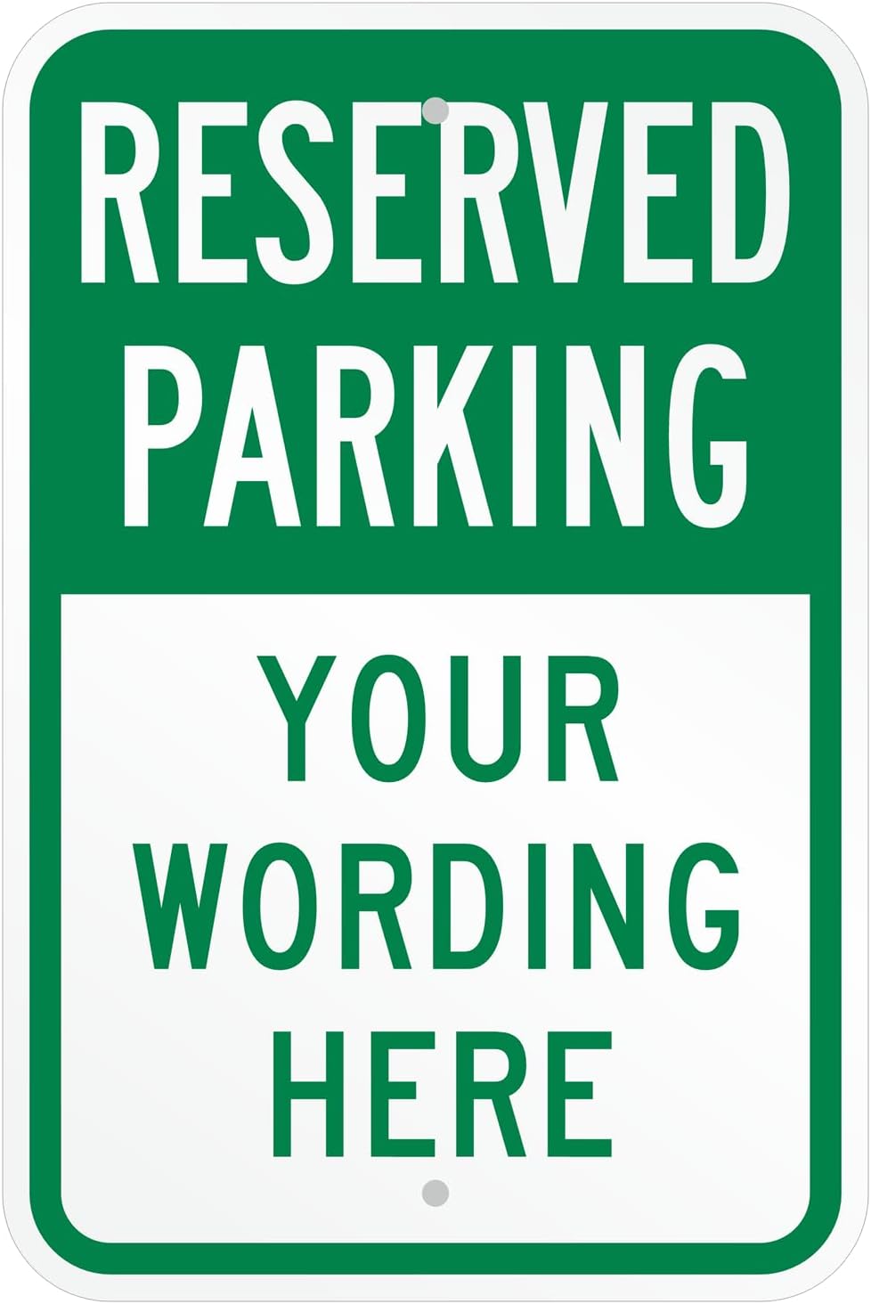 SmartSign "Reserved Parking, Your Text" Custom Sign | 12" x 18" Aluminum, Made in USA