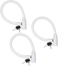 Urban August Child-Proof Refrigerator Lock for Kids & Adults - Lock for French Door Fridge and Cabinet (Regular, White, 3 Pack Keyed Alike)