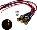 5pcs 6mm LED Indicator Light Plastic Black Signal Dot Lamp 110-220VAC 1/4" Mounting Hole Size with 15cm/5.9in. Wire (Yellow LED)