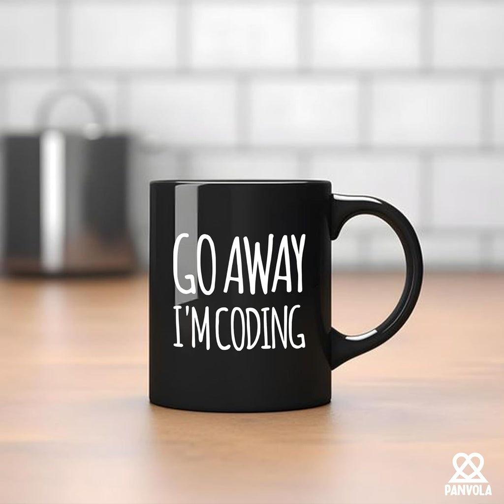 Go Away I'm Coding Coder Computer Programming Programmer Student Graduation Birthday Valentines Christmas Drinkware Novelty Coffee Ceramic Mug 11 oz Black