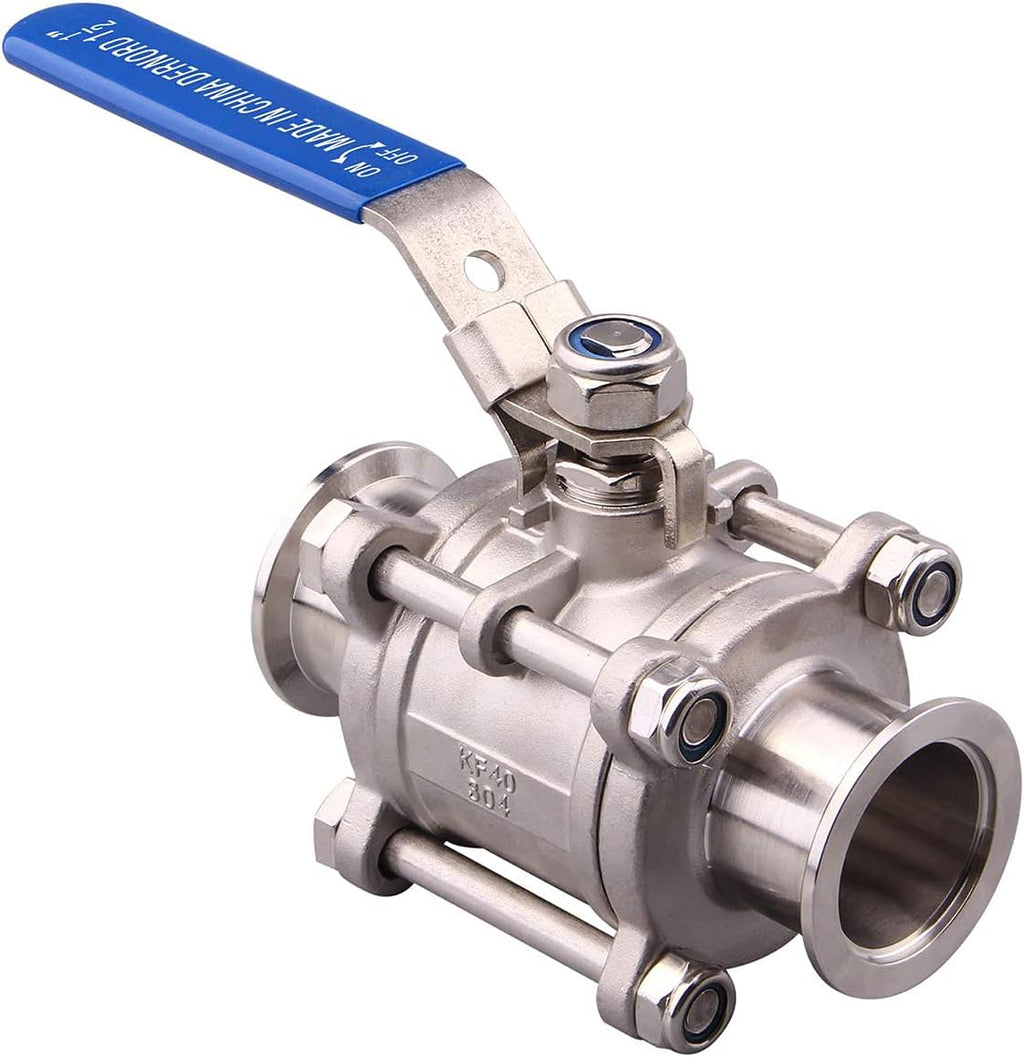 SHERICH Vacuum KF25 Ball Valve 304 Stainless Steel Clamp High Vacuum Fast Ball Valve Blue Handle With Locking Device (KF25)