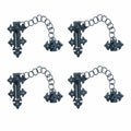 Renovators Supply Manufacturing Black Chain Door Latches Slide Latch Bolt 5" Long Wrought Iron Colonial Chain Type Door Guard Extra Security Rust Resistant Privacy Latches with Hardware Pack of 4
