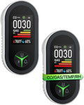 4IN1 Gas & Carbon Monoxide Detector Combination Plug in, CO Gas Monitor with Real-Time Temperature & Humidity Display, Alarm for Natural Gas, Propane-2Pack