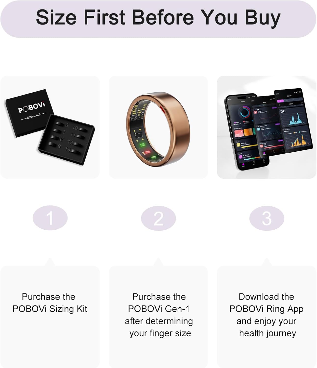 Smart Ring for Women Men- Sleep/Fitness/Stress/Heart Rate Tracker- Menstrual Records - 7 Days Battery Life - Wireless Charging - No APP Subscription - iOS & Android Compatible (Rosegold, 11)