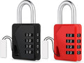 ZHEGE Locks for Locker with Code, Small Combo Lock with DIY Name Tags for School, Toolbox, Cabinet (Black & Red, 2 Pack)