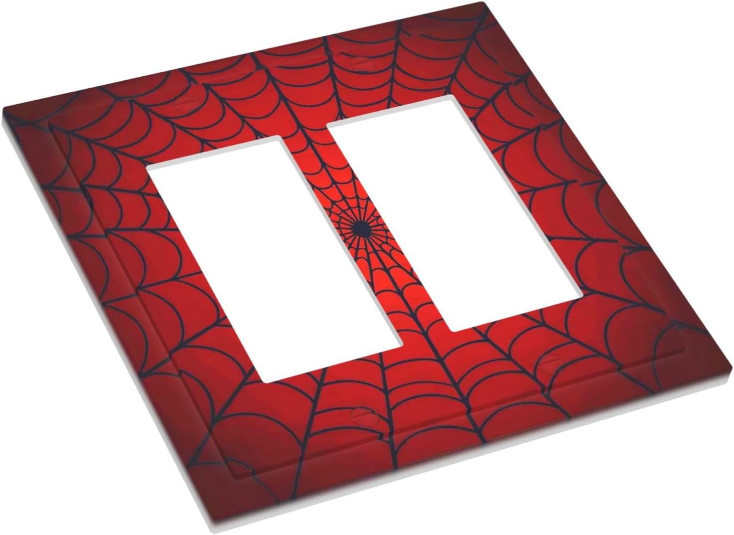 Red Spider Web Black Line Simplicity Decorative Outlet Covers 2 Gang Double Gfci Rocker Electrical Wall Panels Light Switch Cover Plate For Kids Room Home Decor