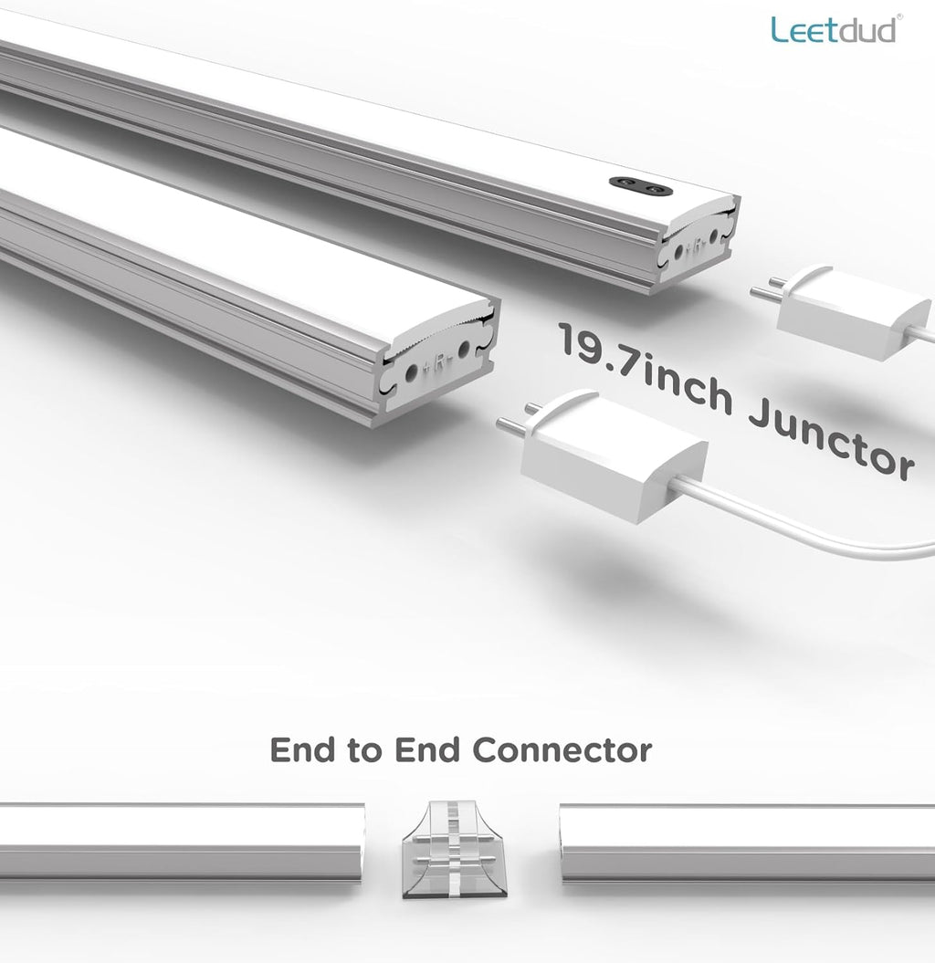 Hand Wave Under Cabinet LED Lighting Plug in, 20 Inch 3 Pcs Dimmable Linkable Ultra Thin Aluminum Alloy Housing, 4000K Natural White Motion Sensor Counter Lights for Kitchen, Shelf, Cupboard