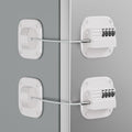 2 Pack Fridge Lock with Combination, No Key Required, Upgrade Refrigerator Lock with Adhesive and Screws, Freezer Cabinet Pantry Drawer Latch to Keep Door Closed, for Kids Adults Cats & Dogs, White