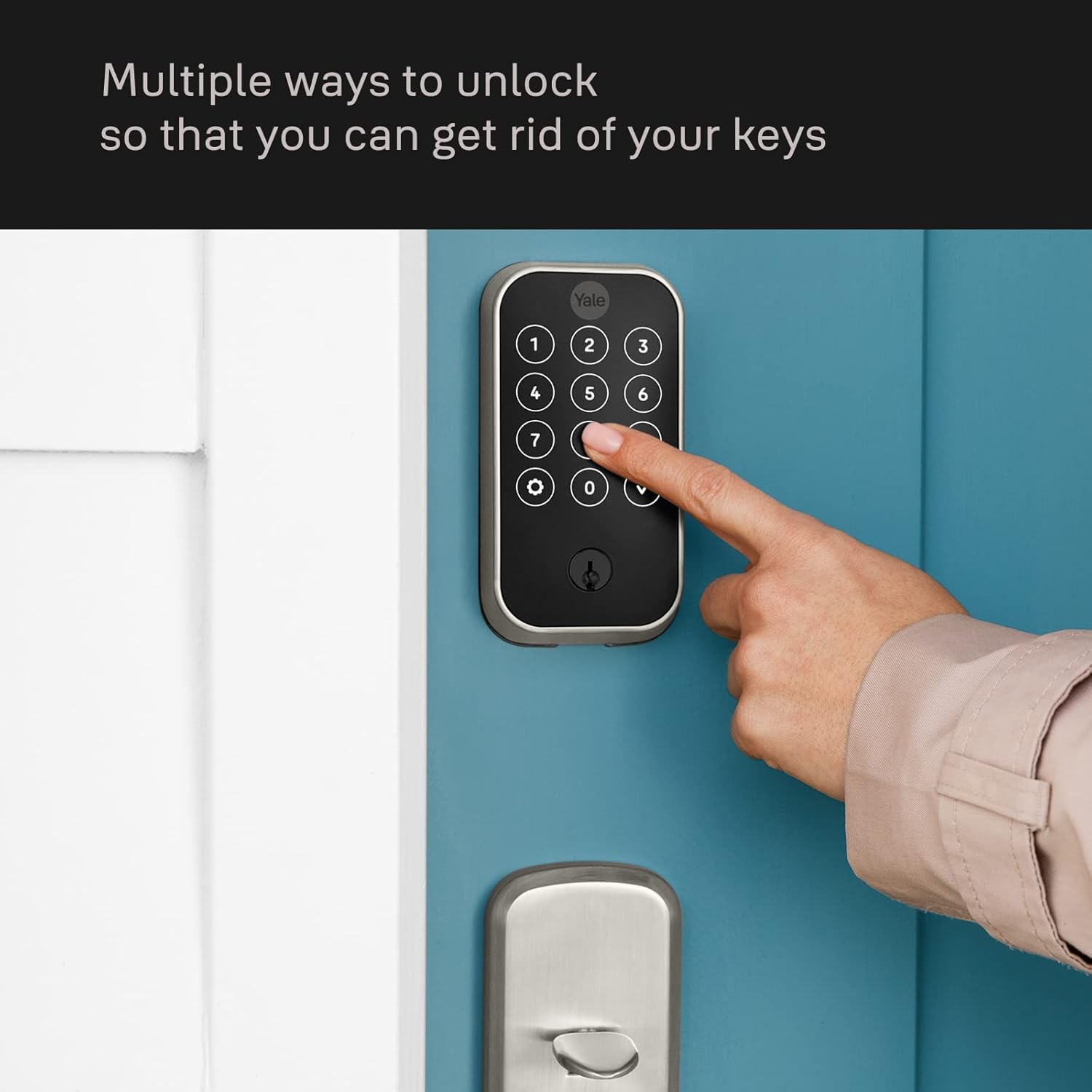 Yale Assure Lock 2 – Satin Nickel Smart Lock for Front Door with Keypad and Adjustable Entry Codes (No Wi-Fi) and Deadbolt – Secure Keyless Entry Door Lock, YRD420-BLE-619
