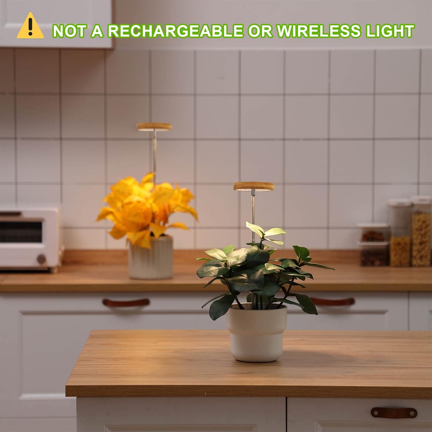 Plant Grow Light for Indoor Plant,Bamboo Mini LED Grow Light Garden,Height Adjustable,Automatic Timer with 8/12/16 Hours