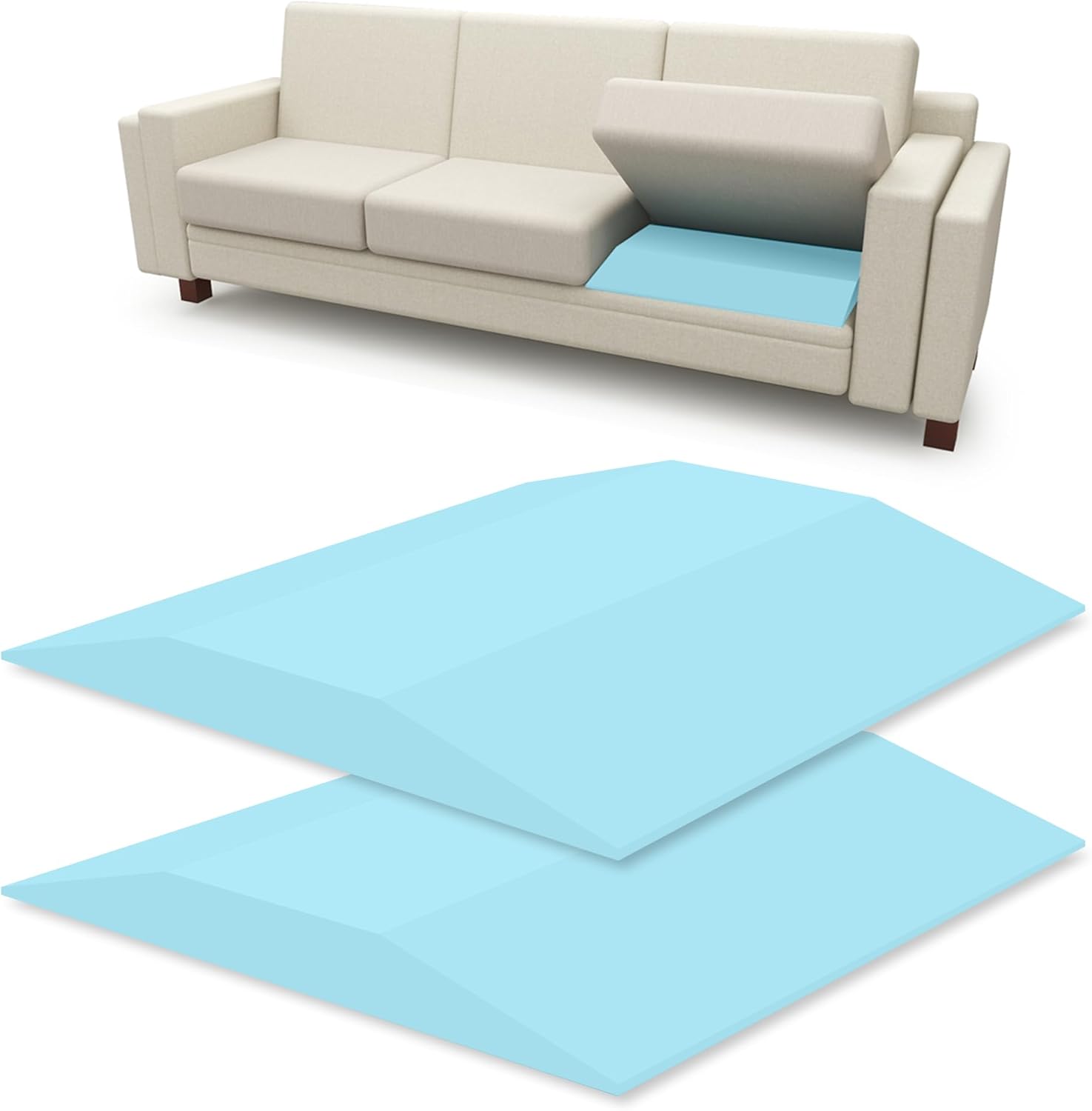 Tromlycs Couch Supports for Sagging Cushions Trapezoidal Furniture Seat Under Cushion Sag Repair Set of 2