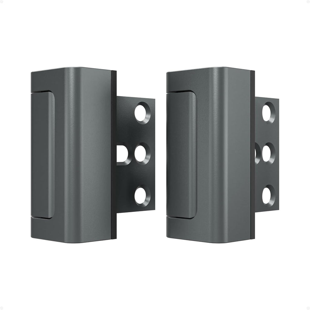 2 Pack Home Security Door Reinforcement Lock, Childproof Safety Door Lock Latch Stopper, Removable Screw-Mounted, Prevent Home Unauthorized Entry, Aluminum Construction, Withstands 800 lbs