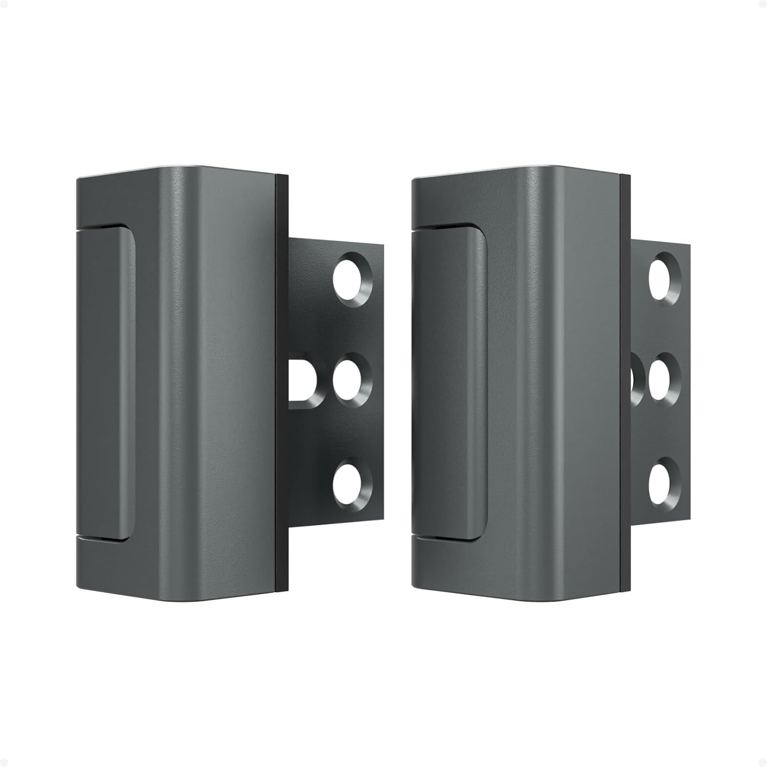 2 Pack Home Security Door Reinforcement Lock, Childproof Safety Door Lock Latch Stopper, Removable Screw-Mounted, Prevent Home Unauthorized Entry, Aluminum Construction, Withstands 800 lbs