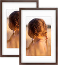 Golden State Art, 16X24 Picture Frame with Mat for 12X18 - High Definition Glass Wall Mounting Horizontal Vertical Display (Brown, 2 Pack)