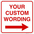 Custom Square Left or Right Arrow Sign, Personalize for Office, Business, Workplace, office, Home, Airbnb, Delivery Signs, 24x24 Inches Yellow, Rust Free .063 Aluminum, Fade Resistant, Made in USA