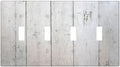Rustic White Grey Wood Grain Light Switch Covers Quad Toggle 4 Gang Wall Plate Decorative Switch Plates Electrical Faceplate for Bedroom Bathroom Decor