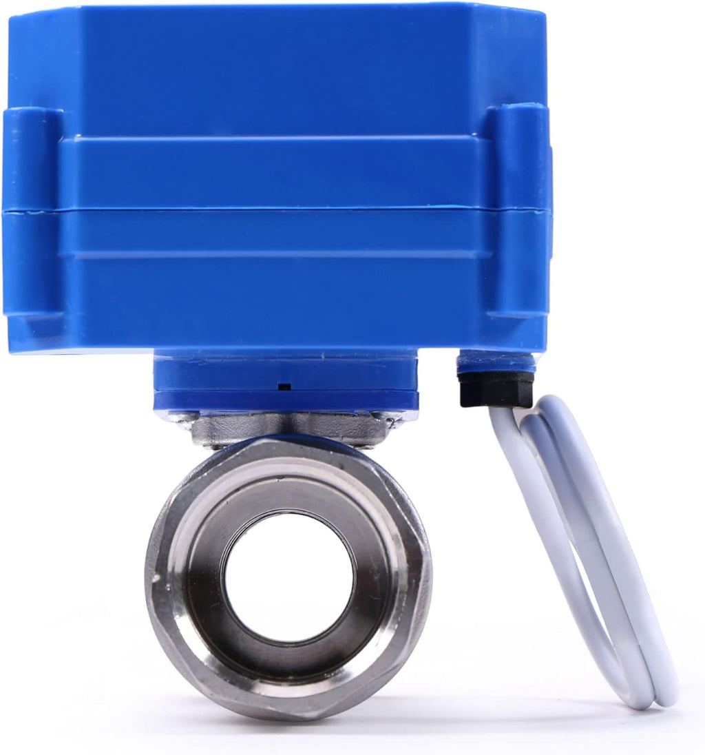 U.S. Solid 1" Motorized Ball Valve 85-265V AC Stainless Steel Electrical Ball Valve, 2 Wire Auto Return Setup Normally Closed