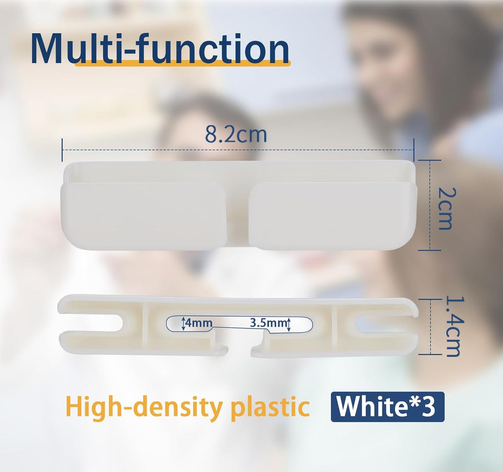 Dental X-Ray Sensor Holder (3-Pack, White) – High-Density Plastic Wall Mount, Adhesive Installation, Fits Most Sensor Brands & USB Cables for Dental Office