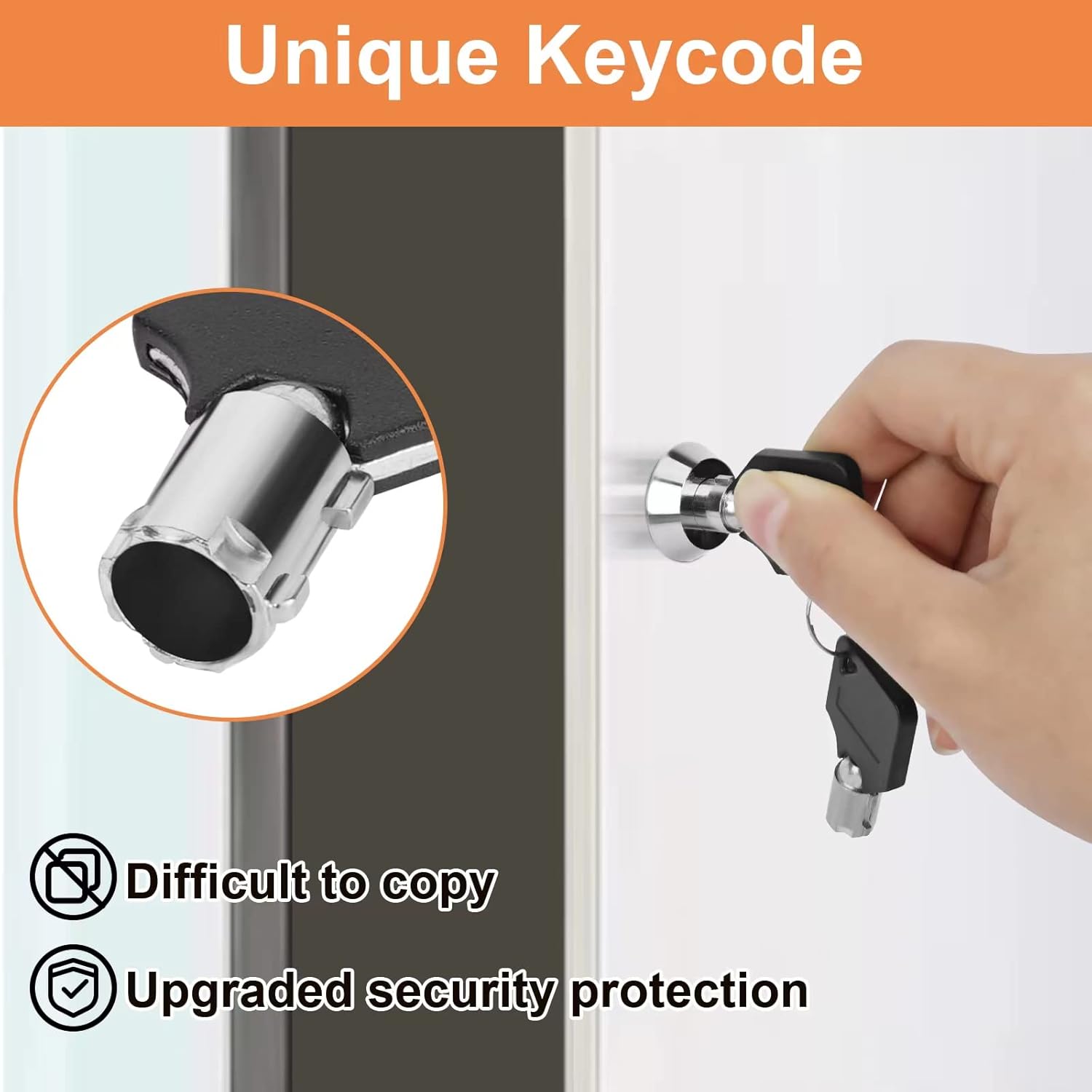Cam Locks RV Storage Lock Keyed Alike,7/8" Cylinder Fits on 9/16" Max Door Thickness, RV Compartment, Camper, Trailer Replacement Set with 8 Keys, Chrome Finish
