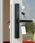 Deadbolt Smart Door Lock Fingerprint Door Lock with Keypad，Smart Lock for Front Door Children Proof IC Card,40–90mm Multipoint Locks (Not Suitable Point Mortise Lock)(OSP Black)