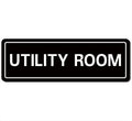 Utility Room Sign, Premium Durable Acrylic Material, Super Strong Adhesive, Quick Installation, Suitable for Your Home and Business (9 × 3 Inches, Black)