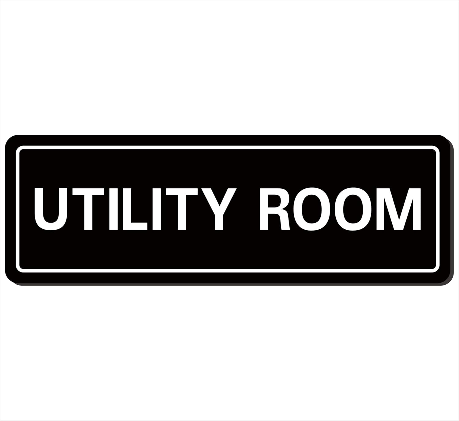 Utility Room Sign, Premium Durable Acrylic Material, Super Strong Adhesive, Quick Installation, Suitable for Your Home and Business (9 × 3 Inches, Black)