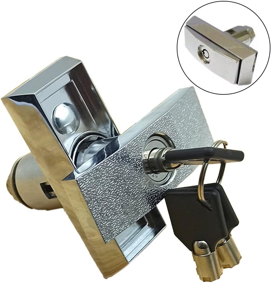 Zinc Alloy T-type Lock, Vending Machine Lock, T-Type Water Vending Machine Lock with Key for Arcade Snack Car Wash Machines