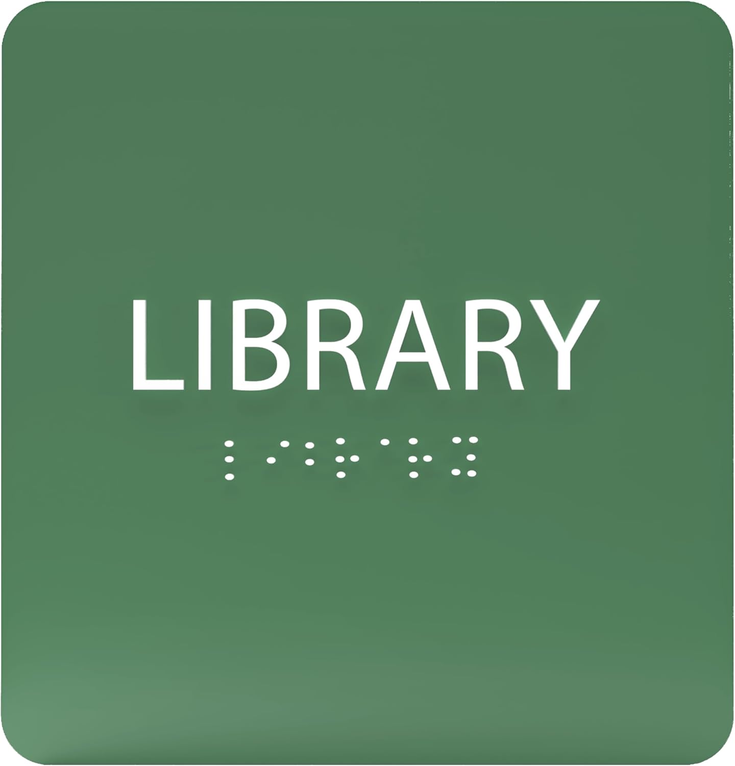 6" X6" Library Sign - ADA Compliant Tactile Graphics Grade 2 Braille Text Acrylic Wall Sign - Quiet zone, Information Convey, Group Study Room Door Signs for Office, School, Home