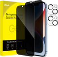 JETech Privacy Full Coverage Screen Protector for iPhone 14 Plus 6.7-Inch with Camera Lens Protector, Anti-Spy Tempered Glass Film, 2-Pack Each