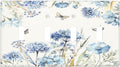 Light Switch Covers Blue Floral Hydrangea Plants Quad Toggle 4 Gang Wall Plate Electrical Faceplate Decorative Switch Plates for Bedroom Home Decor
