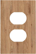 Outlet Covers Vintage Rustic Wood Color Brown Wood Grain 1 Gang Duplex Electrical Receptacle Faceplate Light Switch Cover Wall Plate Decorative Switch Plates for Farmhouse Cabin Decor