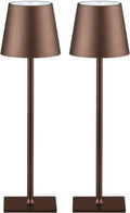 2 Pack Cordless Table Lamps, 3 Colors Stepless Dimming, 5000mAh Rechargeable Battery LED Desk Lamp for Bedroom/Couple Dinner/Desk/Cafe/Dining Room/Terrace