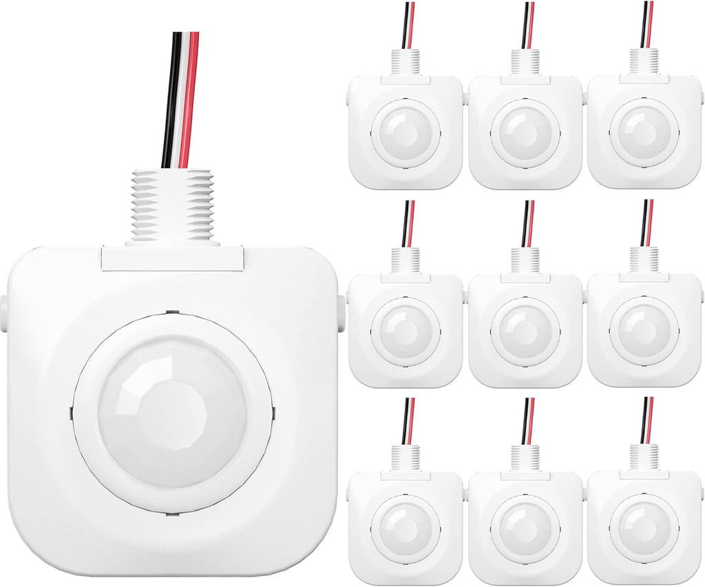 50 Pack Ceiling Occupancy Motion Sensor, Passive Infrared Technology, High Bay Fixture Mount 360 Degree, Hard-Wired, 120-277 VAC, Commercial/Industrial Grade
