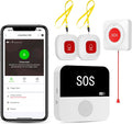 WiFi Caregiver Wireless Call Button System - 2 Lanyard + 1 Pull Cord Emergency Button, No Monthly Fee APP Alert, Custom Names/Tones, Elderly Safety for Mobile, Bathroom & Bedside Care