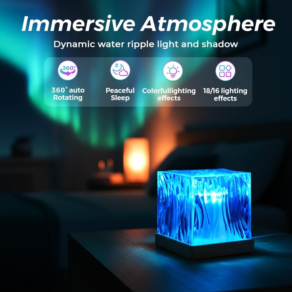 Northern Lights Projector with Remote, 18-Color Aurora Night Light for Bedroom, Galaxy Projector for Teens, Christmas Gift for Boys & Girls (with Bluetooth Speaker)