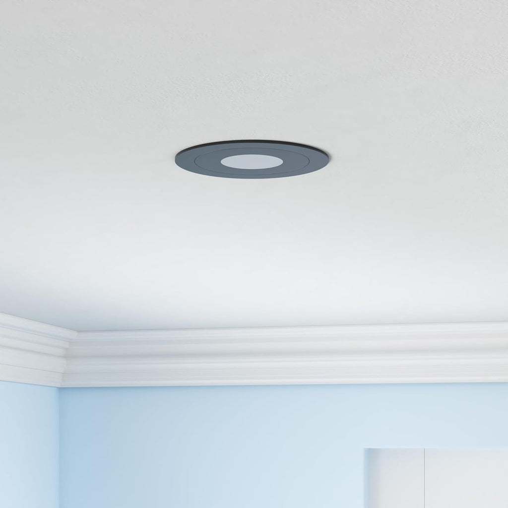 Gimbal LED Recessed Light - 4 Inch Black 9W 360° Rotation Directional Adjustable Eyeball Sloped Ceiling Recessed Lighting 4 inch Light Wafer Soffit Indoor Spotlight Canless Black 4 inch 6 Pack
