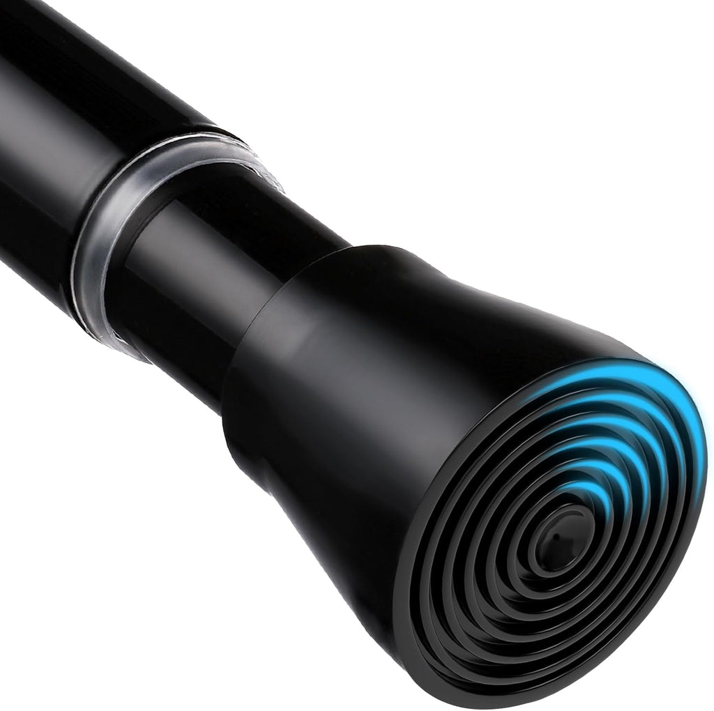 Black Shower Curtain Rod 30 To 64 Inch Tension Shower Rod For Bathroom 7/8" Adjustable Spring Curtain Rod No Drilling Spring Curtain Rod Black Tension Tension Rods for Windows Doorway Closet
