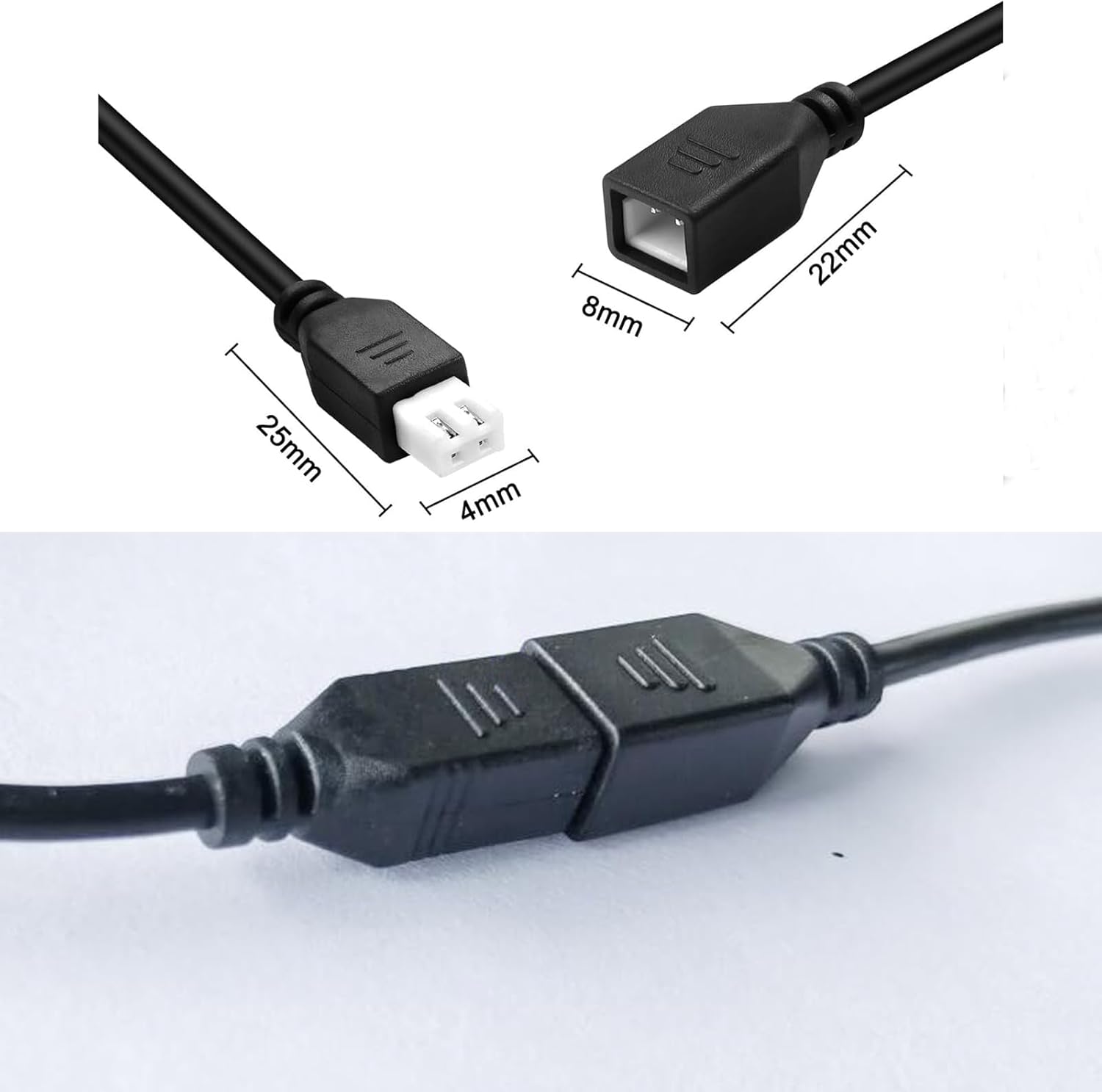 2-Pack Parking Sensor Extension Cable - Includes Two 4.5m (14.763ft) Cables for Extended Pickup Trucks, Sedans, and Vans; Compatible with Front Bumper Sensor Probe Installation