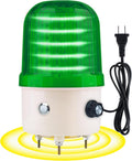 Industrial LED Rotating Warning Light, AC110V Red Strobe Light for Public Emergency Alarms, Indoor/Outdoor Safety Siren with Volume Adjustment/Plug and Buzzer (Green PRO(0-130dB,AC110V))