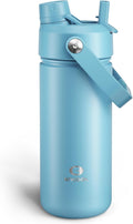 ENCOOL Insulated Water Bottle with Straw Stainless Steel Water Bottle, Leak-Proof, BPA-Free, Double Wall Vacuum Keeps Cold for 24 Hours for Sports, Travel, School (18 oz, Pewter Blue)