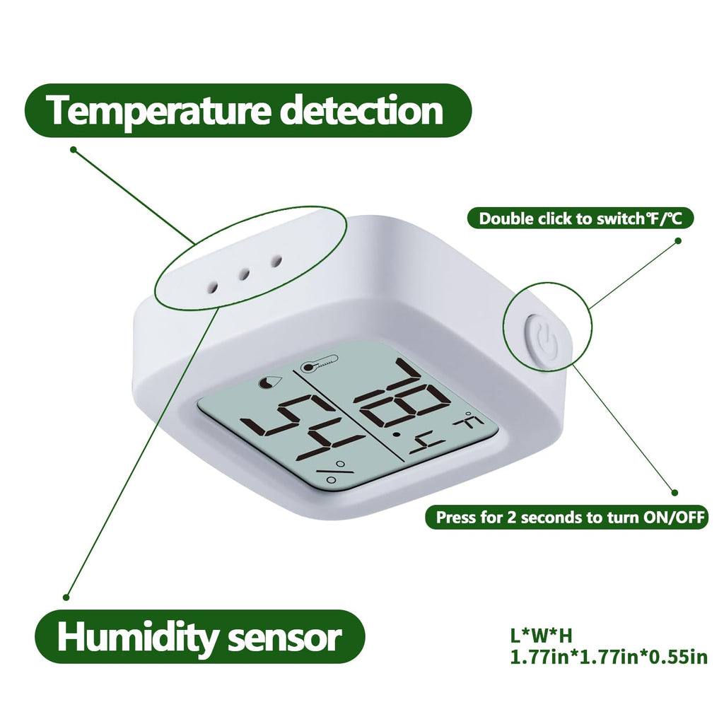 4-Pack Reptile Thermometer and Hygrometer – Digital LCD Temp & Humidity Meter for Bearded Dragon, Snake, Lizard Tanks, Incubation Boxes, Plant Terrariums & Indoor Use
