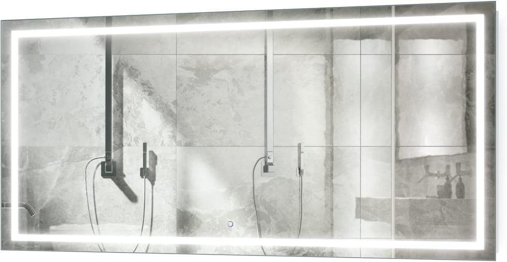 Krugg | Large 72 Inch X 36 Inch LED Bathroom Mirror | Lighted Vanity Mirror Includes Dimmer & Defogger | Wall Mount Vertical or Horizontal Installation