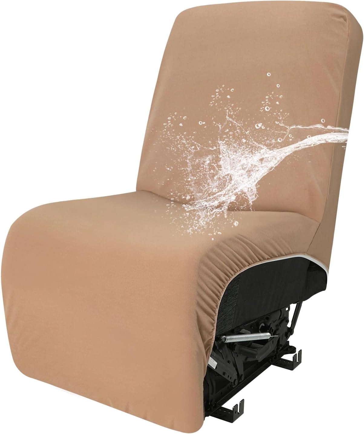 Easy-Going 100% Waterproof Recliner Cover Additional Seat Cover for Reclining Couch, Stretch Sofa Covers Washable Furniture Protector for Kids & Pets, 1 Seat, Camel
