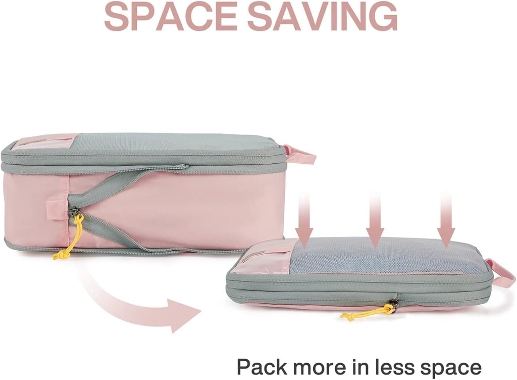 BAGSMART 6 Set /4 Set/2 Set Compression Packing Cubes for Travel, Lightweight Luggage Organizer Bags, Durable Space Saver Bags Travel Essentials