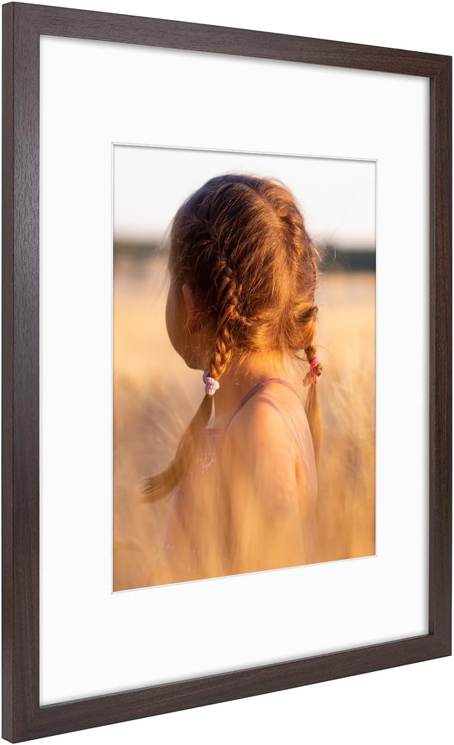 Golden State Art, 16x20 Picture Frame with Mat for 11x14 - High Definition Glass Wall Mounting Horizontal Vertical Display (Brown, 1 Pack)