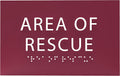 6" X4" Area of Rescue Sign - ADA Compliant Tactile Graphics Grade 2 Braille Text Wall Sign | Emergency Assistance, Refuge Place Sign for Schools, Offices, Apartments & Restaurants