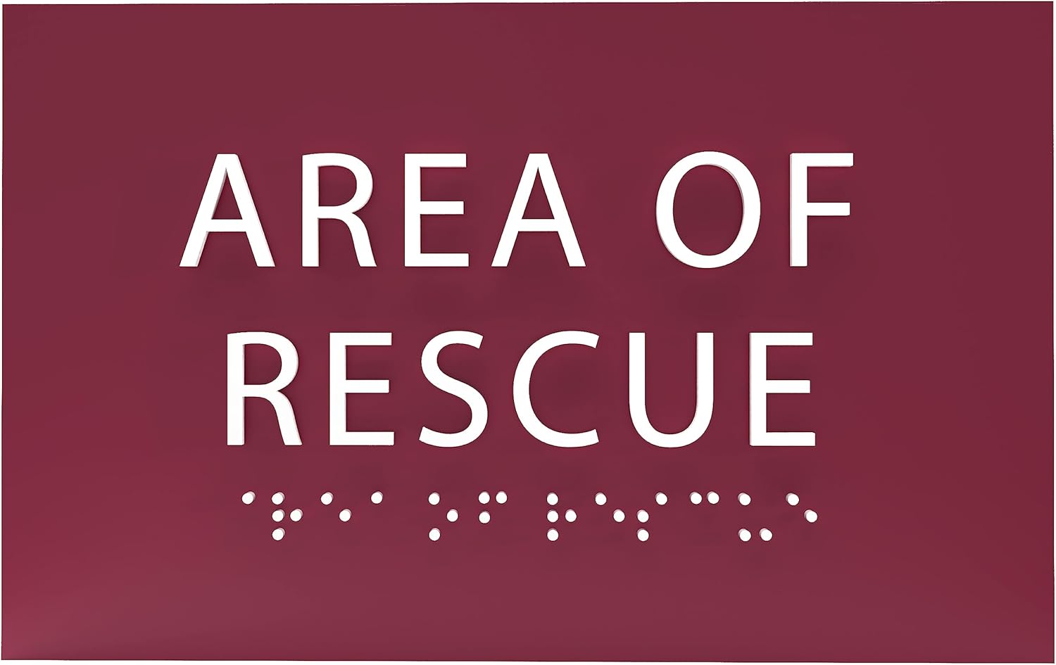 6" X4" Area of Rescue Sign - ADA Compliant Tactile Graphics Grade 2 Braille Text Wall Sign | Emergency Assistance, Refuge Place Sign for Schools, Offices, Apartments & Restaurants