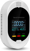4-in-1 Carbon Monoxide & Natural Gas Detectors with Temperature/Humidity LCD Display, Plug in Co Leak Detector Propane Monitor for Home Travel RV Essentials, Sound Alarm Over 85dB, 1PCS